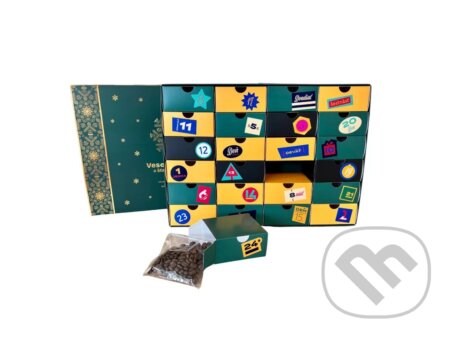 Kávy a čaje: Kávový adventný kalendár z 3 slovenských pražiarní elegantný 24x40g (Cafepoint). Cafepoint, 2026 Kávy a čaje: Kávový adventný kalendár z 3 slovenských pražiarní elegantný 24x40g (Cafepoint). Cafepoint, 2026