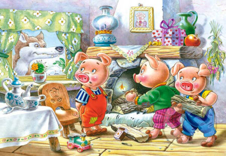 Puzzle: Tri prasiatka (Castorland). Castorland Puzzle: Tri prasiatka (Castorland). Castorland
