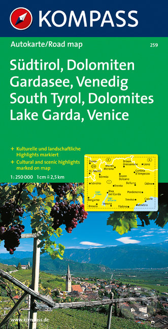 Südtirol, Dolomiten, Gardasee, Venedig / South Tyrol, Dolomites, Lake Garda, Venice (Kompass). Kompass, 2015 Südtirol, Dolomiten, Gardasee, Venedig / South Tyrol, Dolomites, Lake Garda, Venice (Kompass). Kompass, 2015