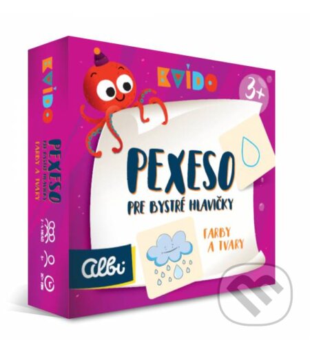 Spoločenská hra: Kvído Pexeso pre bystré hlavičky Farby a tvary (Albi). Albi, 2018 Spoločenská hra: Kvído Pexeso pre bystré hlavičky Farby a tvary (Albi). Albi, 2018