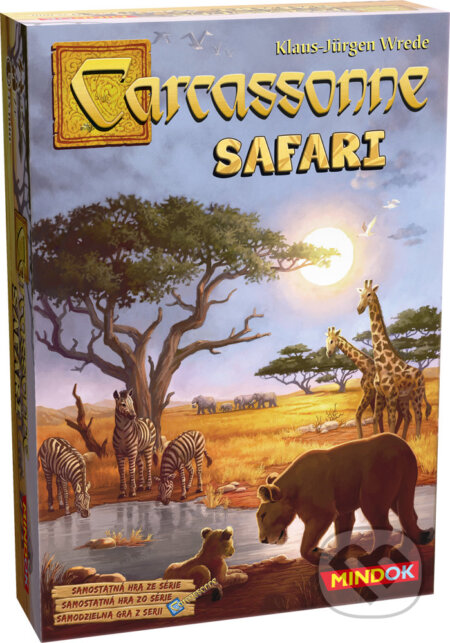 Společenská hra: Carcassonne: Safari (Klaus-Jurgen Wrede). Mindok, 2018 Společenská hra: Carcassonne: Safari (Klaus-Jurgen Wrede). Mindok, 2018
