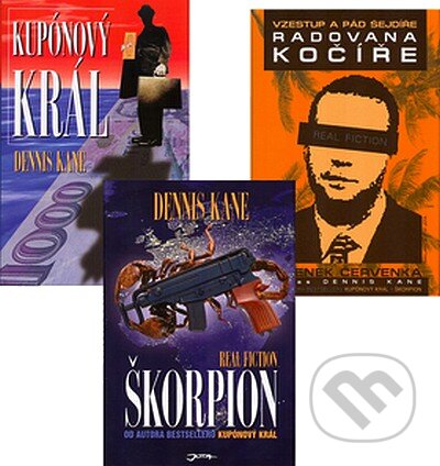 Kniha: Vzestup a pád šejdíře, Radovana Kočíře + Škorpión + Kupónový král (Komplet) (Jota). Jota, 2007 Kniha: Vzestup a pád šejdíře, Radovana Kočíře + Škorpión + Kupónový král (Komplet) (Jota). Jota, 2007