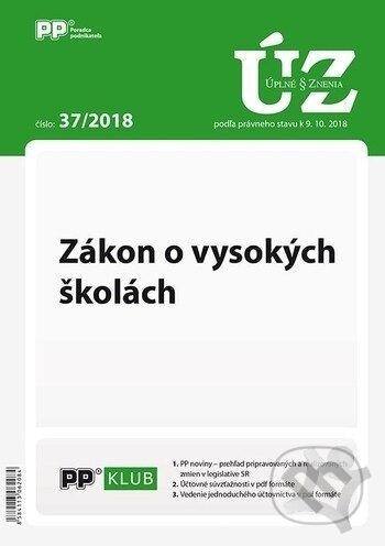 UZZ 37/2018 Zákon o vysokých školách, Poradca podnikateľa, 2018