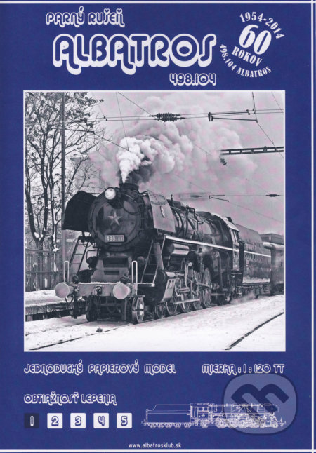 Parný rušeň Albatros 498.104 - vystrihovačka (Albatros klub). Albatros klub, 2014 Parný rušeň Albatros 498.104 - vystrihovačka (Albatros klub). Albatros klub, 2014