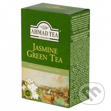 Kávy a čaje: Zelený čaj Jasmine Green Tea (AHMAD TEA). AHMAD TEA, 2018 Kávy a čaje: Zelený čaj Jasmine Green Tea (AHMAD TEA). AHMAD TEA, 2018