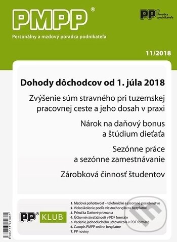PMPP 11/2018 (Poradca podnikateľa). Poradca podnikateľa, 2018 PMPP 11/2018 (Poradca podnikateľa). Poradca podnikateľa, 2018