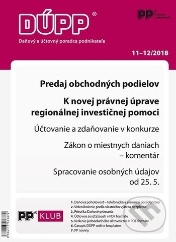 Daňový a účtovný poradca podnikateľa 11,12/2018 (Poradca podnikateľa). Poradca podnikateľa, 2018 Daňový a účtovný poradca podnikateľa 11,12/2018 (Poradca podnikateľa). Poradca podnikateľa, 2018