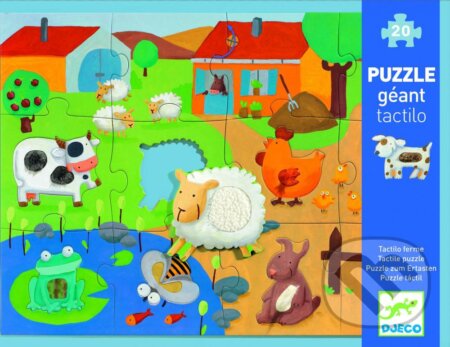 Puzzle: Obrovské puzzle: Farma s rozličnými plochami na rozvíjanie hmatu (Djeco). Djeco, 2019 Puzzle: Obrovské puzzle: Farma s rozličnými plochami na rozvíjanie hmatu (Djeco). Djeco, 2019
