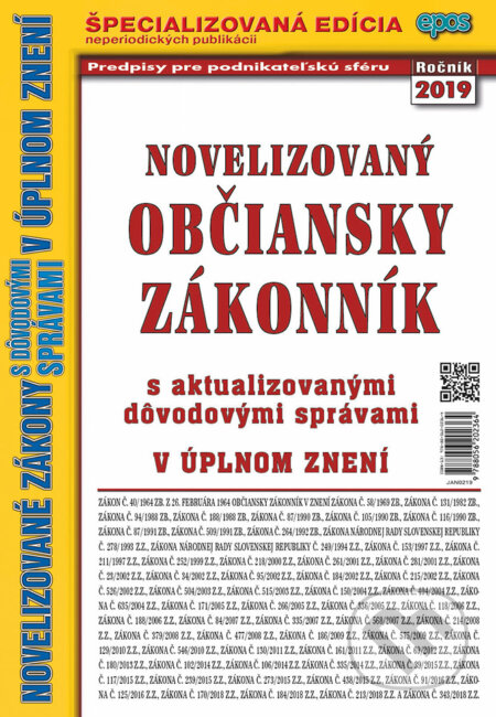 Kniha: Novelizovaný Občiansky zákonník (Epos). Epos, 2019 Kniha: Novelizovaný Občiansky zákonník (Epos). Epos, 2019