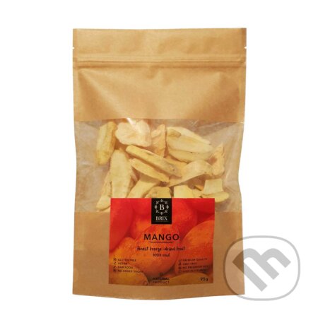 Kávy a čaje: Mrazom sušené mango 95g (Brix). Brix, 2019 Kávy a čaje: Mrazom sušené mango 95g (Brix). Brix, 2019