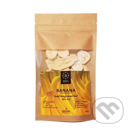 Kávy a čaje: Mrazom sušený banán 40g (Brix). Brix, 2019 Kávy a čaje: Mrazom sušený banán 40g (Brix). Brix, 2019