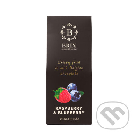 Malina a čučoriedka v mliečnej čokoláde Callebaut 80g (Brix). Brix, 2019 Malina a čučoriedka v mliečnej čokoláde Callebaut 80g (Brix). Brix, 2019