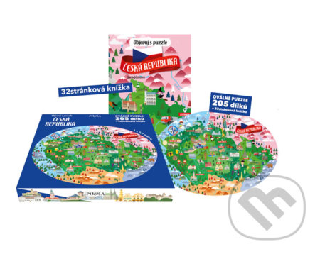Kniha: Objevuj s puzzle: Česká republika (Jana Jůzlová). Pikola, 2019 Kniha: Objevuj s puzzle: Česká republika (Jana Jůzlová). Pikola, 2019