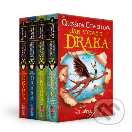 Kniha: Jak vycvičit draka 1.-4. díl (4 knihy) (Cressida Cowell). Brio, 2019 Kniha: Jak vycvičit draka 1.-4. díl (4 knihy) (Cressida Cowell). Brio, 2019
