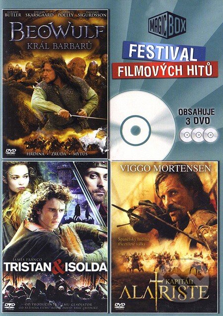 Film: Beowulf, Tristan a Isolda, Kapitán Alatriste (kolekcia - 3 DVD) (Magicbox) (). Magicbox Film: Beowulf, Tristan a Isolda, Kapitán Alatriste (kolekcia - 3 DVD) (Magicbox) (). Magicbox