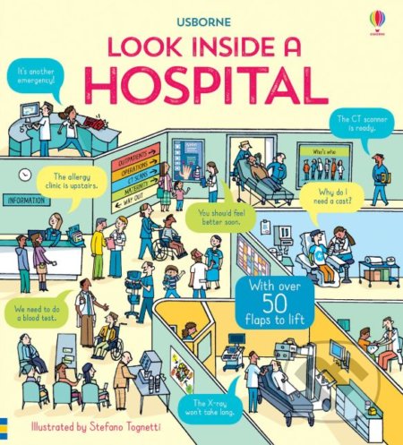 Kniha: Look Inside a Hospital (Katie Daynes a Zoe Fritz). Usborne, 2019 Kniha: Look Inside a Hospital (Katie Daynes a Zoe Fritz). Usborne, 2019