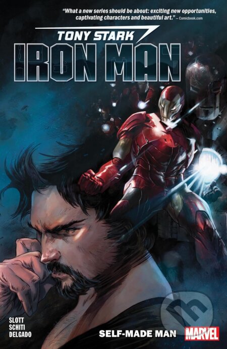 Kniha: Tony Stark: Iron Man 1: Self-Made Man (Dan Slott). Marvel, 2019 Kniha: Tony Stark: Iron Man 1: Self-Made Man (Dan Slott). Marvel, 2019