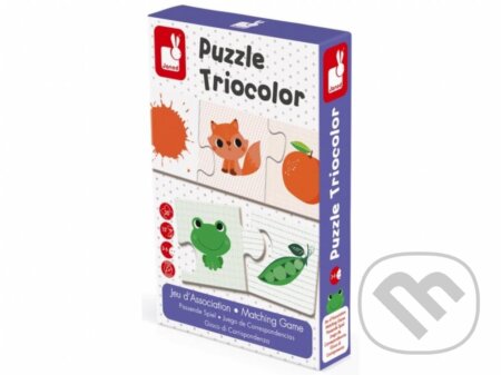 Puzzle Priraďovanie farieb Triocolor, Janod