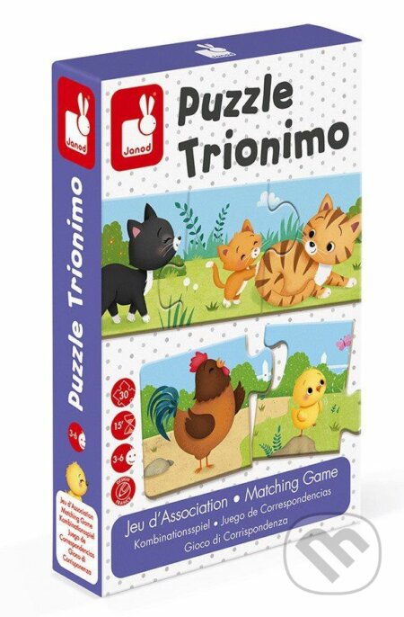 Puzzle: Puzzle Nájdi rodiny zvierat a mláďatká Trionimo (Janod). Janod Puzzle: Puzzle Nájdi rodiny zvierat a mláďatká Trionimo (Janod). Janod