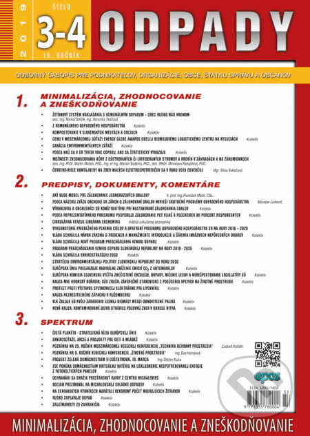 Odpady 3-4/2019 (Epos). Epos, 2019 Odpady 3-4/2019 (Epos). Epos, 2019