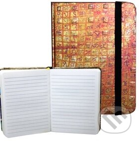 Zápisník s gumičkou 95x140 mm zlatý s červenou mřížkou A (Eden Books). Eden Books, 2016 Zápisník s gumičkou 95x140 mm zlatý s červenou mřížkou A (Eden Books). Eden Books, 2016