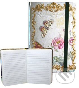 Zápisník s gumičkou 95x140 mm růže a motýli A (Eden Books). Eden Books, 2016 Zápisník s gumičkou 95x140 mm růže a motýli A (Eden Books). Eden Books, 2016