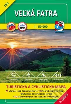 Veľká Fatra - turistická mapa č. 121 (Autorský kolektiv). VKÚ Harmanec, 2017 Veľká Fatra - turistická mapa č. 121 (Autorský kolektiv). VKÚ Harmanec, 2017