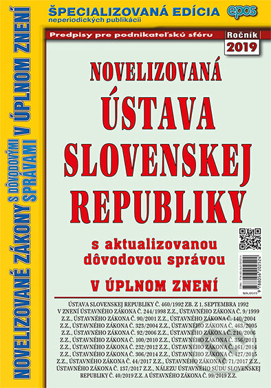 Kniha: Novelizovaná Ústava Slovenskej republiky (Epos). Epos, 2019 Kniha: Novelizovaná Ústava Slovenskej republiky (Epos). Epos, 2019