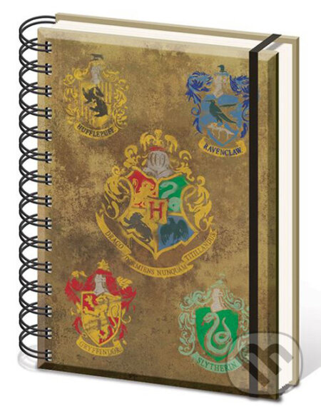 Poznámkový A5 blok Harry Potter: Hogwarts Crests (Harry Potter). Harry Potter, 2018 Poznámkový A5 blok Harry Potter: Hogwarts Crests (Harry Potter). Harry Potter, 2018