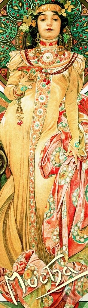 Záložka Alfons Mucha – Moët & Chandon (Presco Group). Presco Group, 2017 Záložka Alfons Mucha – Moët & Chandon (Presco Group). Presco Group, 2017