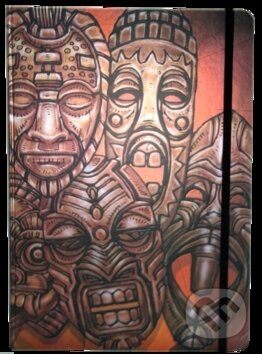 Zápisník s gumičkou A4 210x290 mm africké masky (Eden Books). Eden Books, 2015 Zápisník s gumičkou A4 210x290 mm africké masky (Eden Books). Eden Books, 2015
