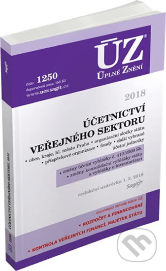 Kniha: ÚZ č. 1250 - Účetnictví veřejného sektoru (Sagit). Sagit, 2018 Kniha: ÚZ č. 1250 - Účetnictví veřejného sektoru (Sagit). Sagit, 2018