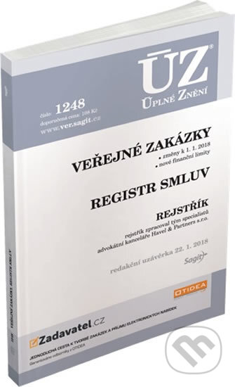 Kniha: ÚZ č. 1248 - Veřejné zakázky, Registr smluv (Sagit). Sagit, 2018 Kniha: ÚZ č. 1248 - Veřejné zakázky, Registr smluv (Sagit). Sagit, 2018