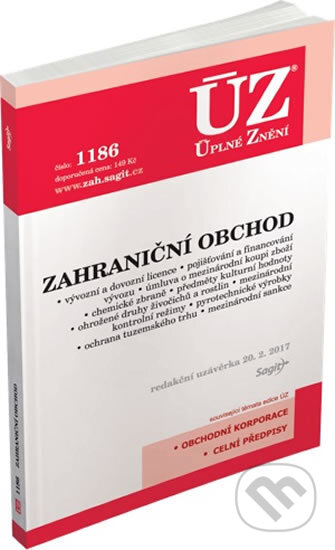 Kniha: ÚZ č. 1186 - Zahraniční obchod (Sagit). Sagit, 2017 Kniha: ÚZ č. 1186 - Zahraniční obchod (Sagit). Sagit, 2017