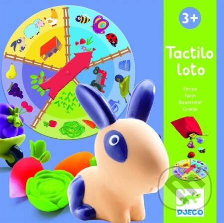 Spoločenská hra: Loto s plochami na rozvíjanie hmatu Farma (Djeco). Djeco, 2019 Spoločenská hra: Loto s plochami na rozvíjanie hmatu Farma (Djeco). Djeco, 2019