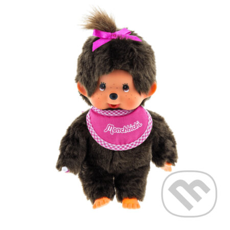 Mončiči dievča s ružovým podbradníkom 20cm (Monchhichi). Monchhichi, 2019 Mončiči dievča s ružovým podbradníkom 20cm (Monchhichi). Monchhichi, 2019