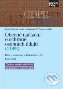 Kniha: Obecné nařízení o ochraně osobních údajů (GDPR) (Jana Pattynová, Jiří Černý a Lenka Suchánková). Leges, 2018 Kniha: Obecné nařízení o ochraně osobních údajů (GDPR) (Jana Pattynová, Jiří Černý a Lenka Suchánková). Leges, 2018