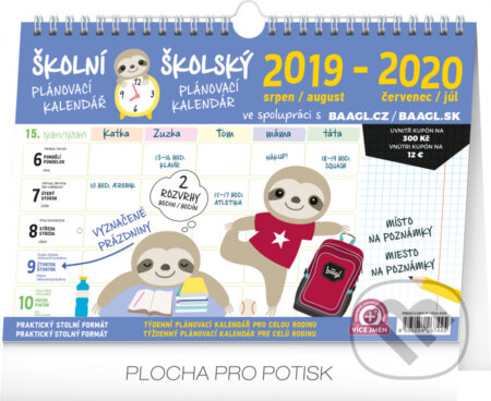 Školní plánovací kalendář s háčkem / školský plánovací kalendár s háčikom 2020, Presco Group, 2019