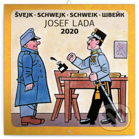 Poznámkový kalendář Švejk - Schwejk - Schweik - Швейк 2020 (Jaroslav Hašek a Josef Lada). Presco Group, 2019 Poznámkový kalendář Švejk - Schwejk - Schweik - Швейк 2020 (Jaroslav Hašek a Josef Lada). Presco Group, 2019