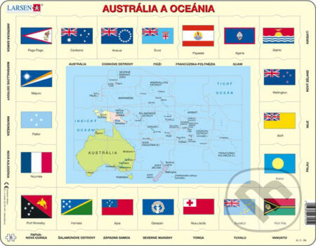 Puzzle: Austrália a Oceánia (KL5) (Larsen). Larsen Puzzle: Austrália a Oceánia (KL5) (Larsen). Larsen