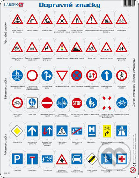 Puzzle: Dopravné značky OB3 (Larsen). Larsen Puzzle: Dopravné značky OB3 (Larsen). Larsen