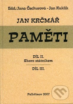 Kniha: Jan Krčmář: Paměti – díl II. a III. (Jan Kuklík a Jana Čechurová). Nová tiskárna Pelhřimov, 2017 Kniha: Jan Krčmář: Paměti – díl II. a III. (Jan Kuklík a Jana Čechurová). Nová tiskárna Pelhřimov, 2017
