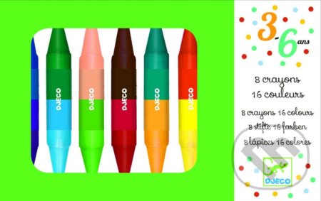 Obojstranné pastelky 8 ks = 16 farieb (Djeco). Djeco, 2019 Obojstranné pastelky 8 ks = 16 farieb (Djeco). Djeco, 2019