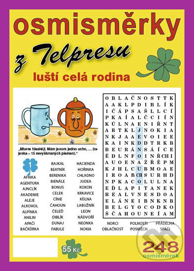 Kniha: Osmisměrky z Telpresu luští celá rodina 1/19 (Pavel Mazáč). Telpres, 2019 Kniha: Osmisměrky z Telpresu luští celá rodina 1/19 (Pavel Mazáč). Telpres, 2019