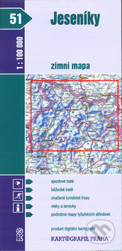 Jeseníky zimní mapa 1:100 000, Kartografie Praha, 2003