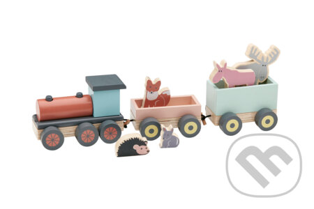 Vlak so zvieratkami Edvin drevený, Kids Concept, 2019