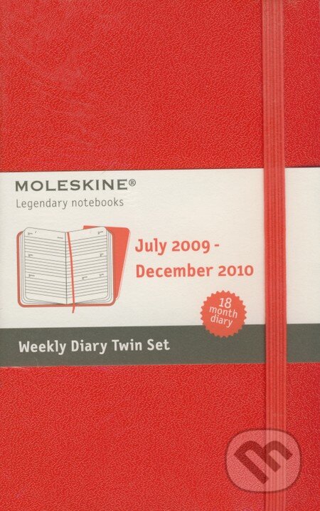 Moleskine - malá červená sada od 7/2009 do 12/2010 (týždenný diár + zošit), Moleskine