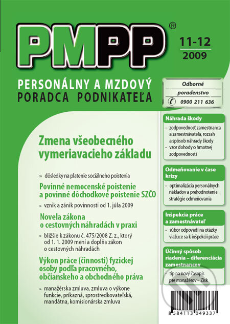 PMPP 11-12/2009 (Poradca podnikateľa). Poradca podnikateľa, 2009 PMPP 11-12/2009 (Poradca podnikateľa). Poradca podnikateľa, 2009