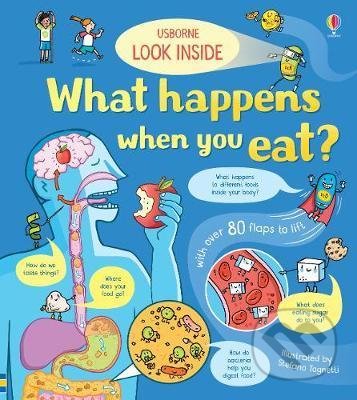 Kniha: Look inside: What happens when you eat (Emily Bone). Usborne, 2019 Kniha: Look inside: What happens when you eat (Emily Bone). Usborne, 2019