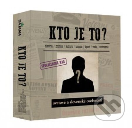 Společenská hra: Kto je kto? spoločenská hra (Daniel Kollár, Juraj Kucharík a Kliment Ondrejka). DAJAMA, 2019 Společenská hra: Kto je kto? spoločenská hra (Daniel Kollár, Juraj Kucharík a Kliment Ondrejka). DAJAMA, 2019